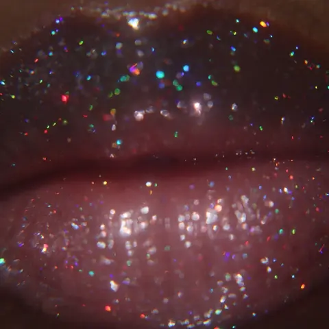 Pulsar Rose Gold Glitter Lip Oil Gloss - Sheer Holographic, Sparkly Formula Silky Smooth Cosmetic with Moisture-Boosting, Hydrating, Subtle Plumping Effects for Makeup Looks