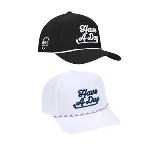 Super Deal 2-in-1 – Men’s Breezy Golf Rope Hat Combo  Black & White “Have A Day” Edition – WM Phoenix Open (Limited Edition)