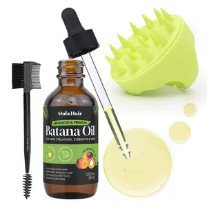 Dolahair Batana Oil for Hair Growth & Scalp Care – 60ml with Scalp Massager Set – Deep Nourishing Hair Oil for Thicker, Stronger Hair, Eyelashes & Eyebrows, Moisturize Dry Damaged Hair & Stimulate Scalp