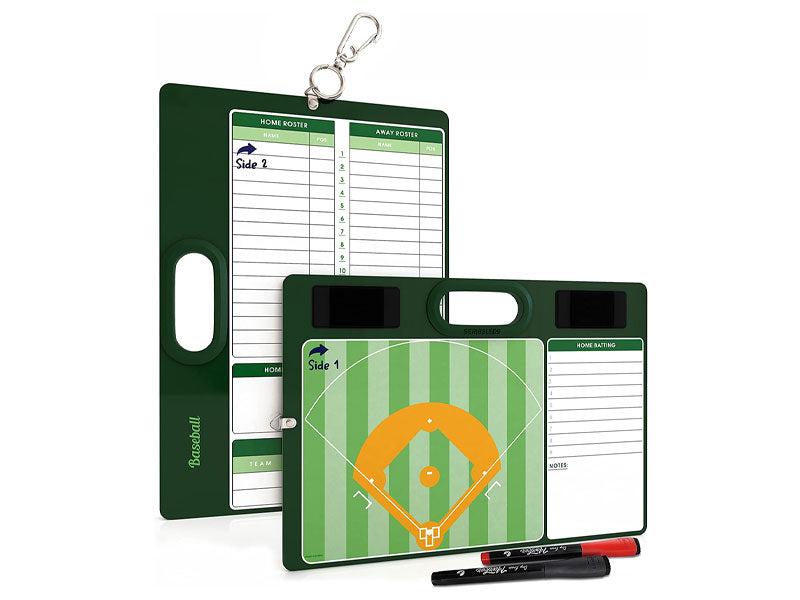 Baseball Double Sided Dry Erase Board for Coaches 15"x10.5" with Markers