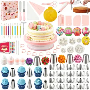 Bakery Supplies All Skill Level Baker Essential Decor Gear, Smooth Spin Rotating Turntable, Full Kit For Fondant Molding & Decorative Icing Border Creation