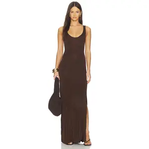 SRG Octayvia Knit Gown in Chocolate Brown