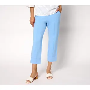 QVC Women's Petite Sublime Stretch Ponte Crop Pants