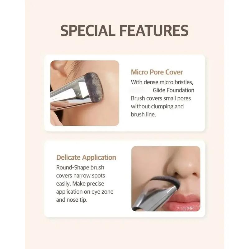 Liquid Foundation Flat brush | Korean Makeup brush with Super Micro brush | studio quality makeup tools Liquid Foundation Flat brush | Korean Makeup brush with Super Micro brush | studio quality makeup tools