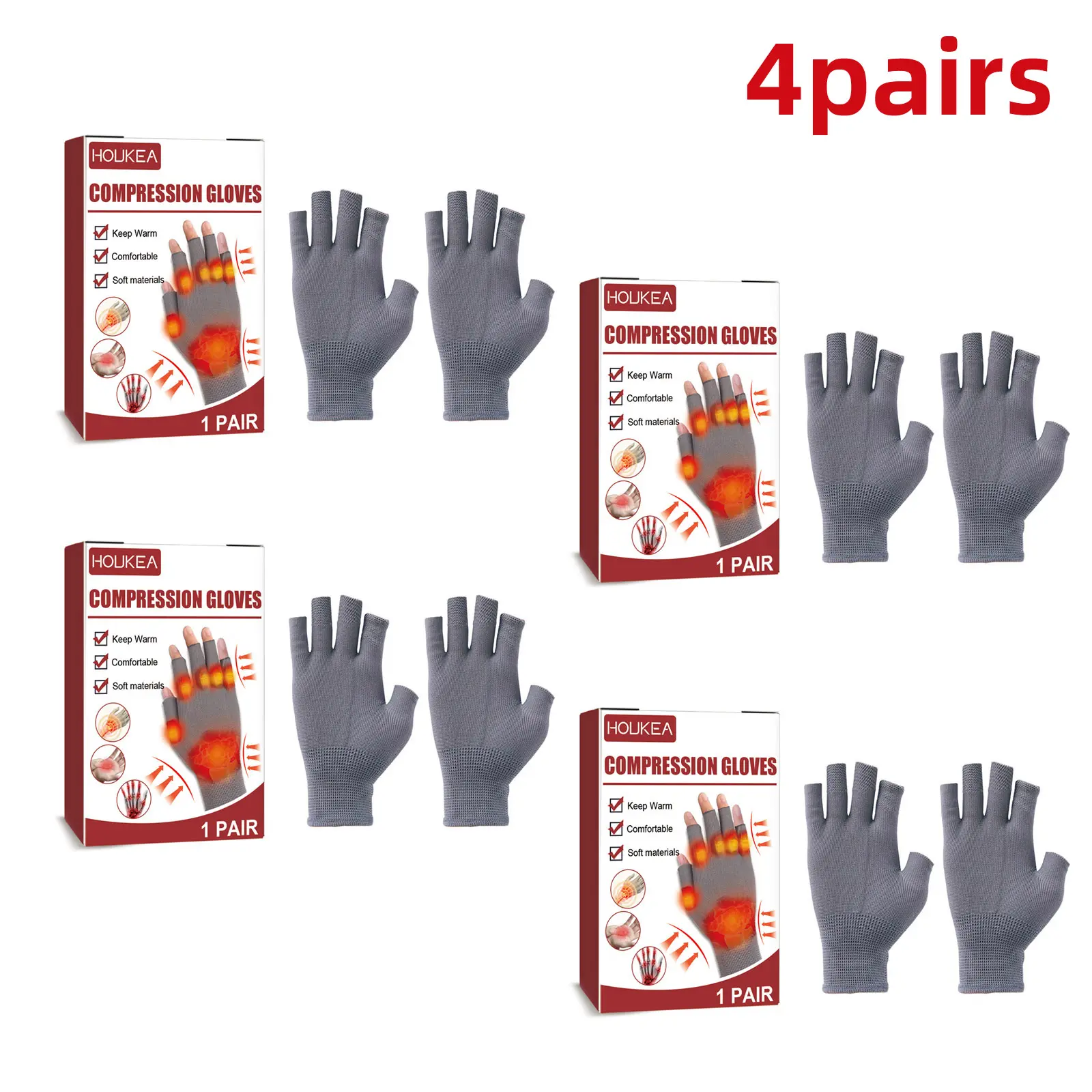 Knuckle compression gloves Fingerless gloves, elastic gloves, outdoor gloves, work gloves, gray wrist gloves, dirt resistant gloves, breathable gloves, men's and women's fingerless gloves, sports gloves