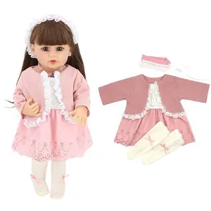 New pink doll clothes for sale, doll toy clothes set suitable for 22 inch 55cm cute doll jumpsuit jumpsuit, only selling clothes