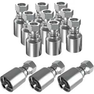 12PCS 1/4" JIC 37 °   Female Hydraulic Hose Fittings, Hydraulic Hose Crimp Fitting Ends for Air Hose Repair Kit