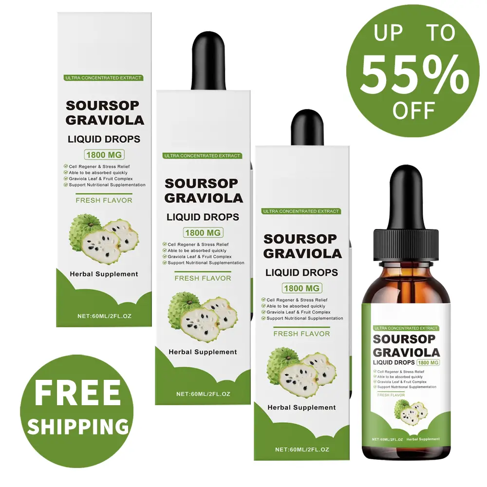 [GRAB 3 NOW]Concentrated Soursop Bitters Graviola Liquid Drops - Pure, High-Absorption Dietary Detox Binder Supplement for Cell Support, Immune Health Boost