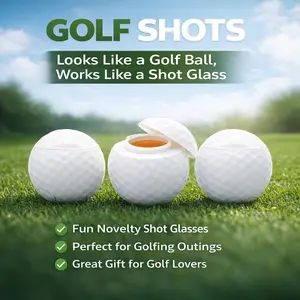 3PCS Novelty Golf Ball Shot Glasses 1.5oz with Lids Perfect Gift for Golf Enthusiasts Family & Friends Compact Practical Ideal for Any Occasion