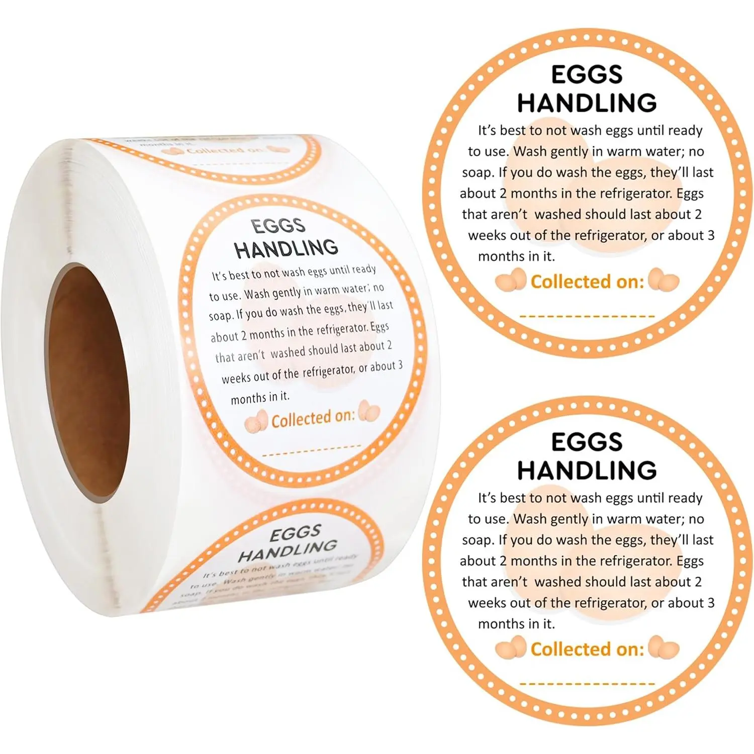 600 count Farm  Eggs Carton Labels Egg Carton Stickers 2 Inch Round Farm  Egg Care Stickers Labels Egg Handling Stickers Self Adhesive Egg Packaging Stickers for Chicken Eggs