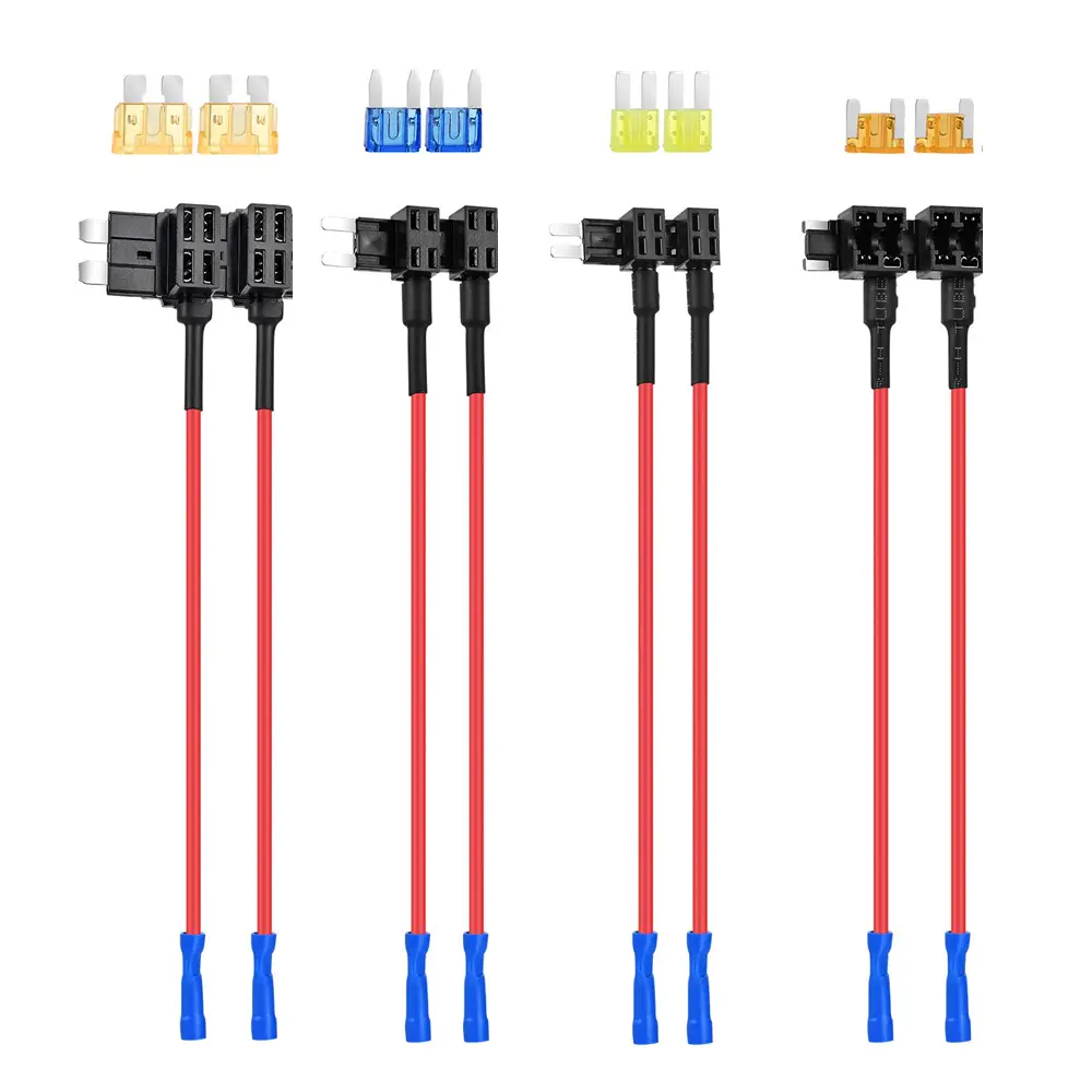 DUFIKKI 8 Pack Car Add-A-Circuit Fuse Tap Kit, Standard Mini Micro2 Low Profile ATM ATO ATC Fuse Holder Adapter, ≤32V Car Fuse Box Circuit Adapter for Dash Cam, GPS, Car Accessories, Trucks, RV, Boat Electrical Add-On Wiring