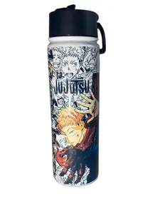 Cool Anime Water Bottle 22oz. Drinkware Lid Tumbler Portable Bottled
