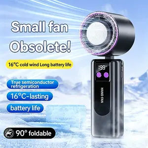 Turbo Cooling Handheld Portable Fan - Rechargeable Hand Held Fan, 1-199 Speeds, Up to 12Hrs Battery Life, Powerful Mini Personal Ice Fan for Travel, Outdoor, Beach & Makeup