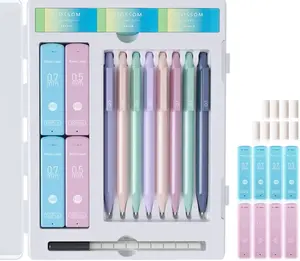 (Set of 20) Mechanical Pencil Set, 8pcs 0.5mm & 0.7mm Pencils with Erasers and 480 Refills, Cute Preppy School Supplies Gift for Girls Writing