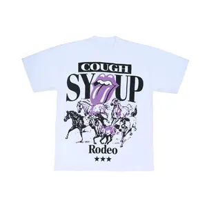 That's A Awful Lot Of Cough Syrup Rodeo T-Shirt Men Women White Streetwear Tee Y2K Hip Hop Graphic Shirt