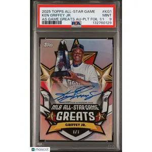 2025 Topps All-Star Game Greats Autograph #KG1 Ken Griffey JR Platinum 1/1 PSA 9