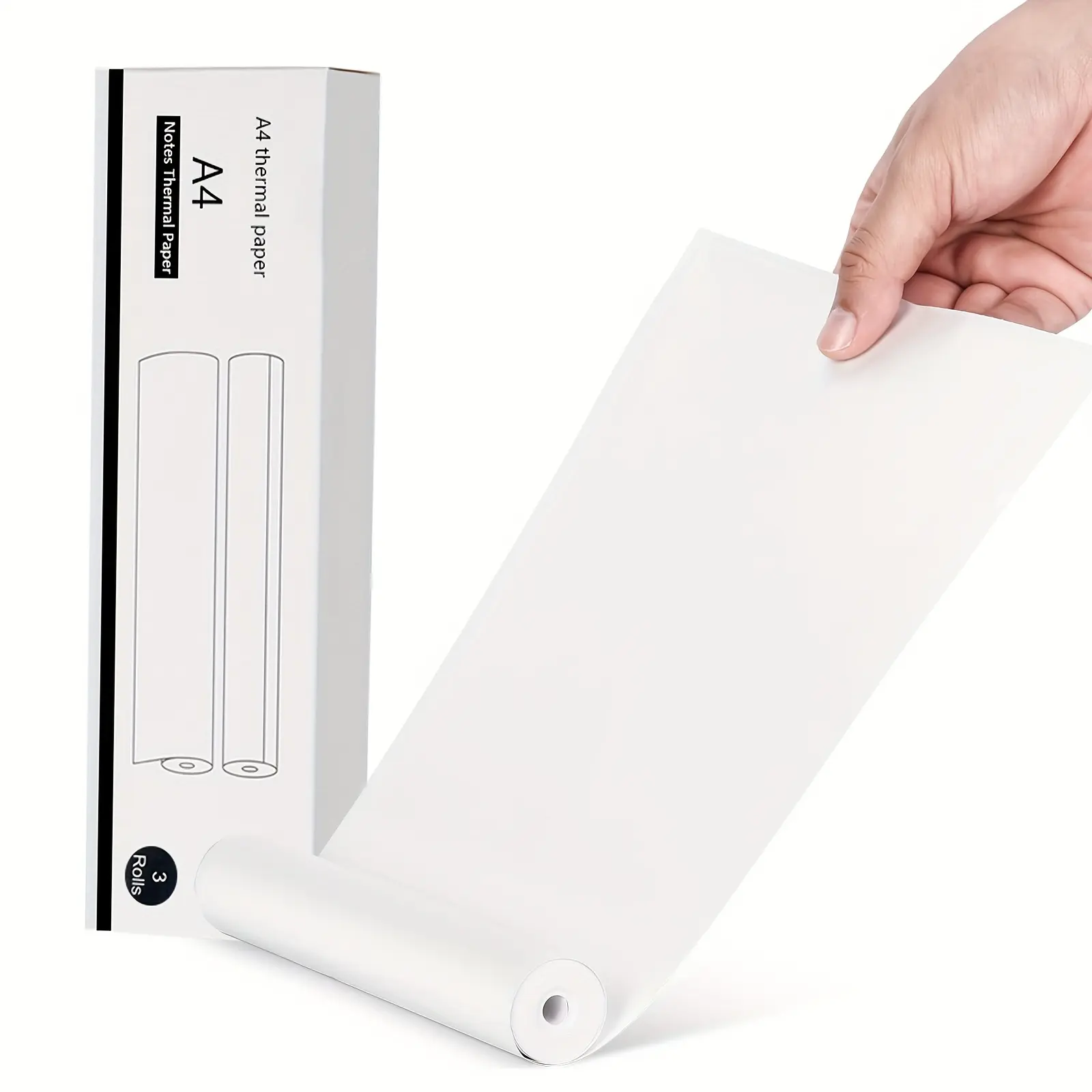 A4 Thermal Printer Paper (3-Roll Pack) for MT890, 82.68in Length, 100 Sheets per Roll, Broad Compatibility, Cost-Saving Solution for Office Paperwork & Retail Printing Tasks, Ideal for Business & Invoice Documents, Crisp Easy-to-Read Text Fast Printing