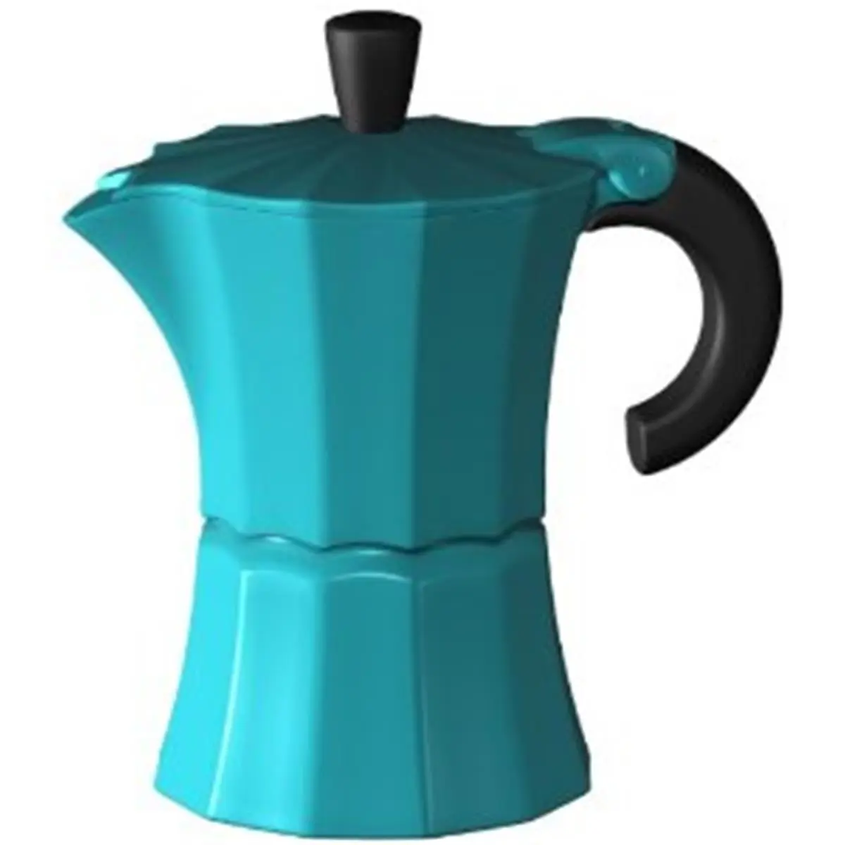 Express Morosina Blue 1-Cup Stovetop Espresso Maker, Powder-Coated Aluminum Coffee Pot with Safety Valve for Camping Kitchenware, Outdoor Kitchen Tool, Heavy Walls, Single Cup, Safety Pressure Release Valve, Pressure Valve