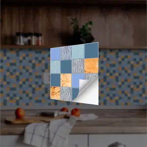 (10/20/30 pieces) Mosaic Wall Tiles Peel and Stick Faux Tile, 10 cm X 10 cm Oil-proof and Waterproof, Suitable for Bathroom and Kitchen Wall Decoration