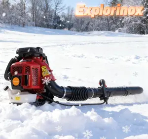 Explorinox 2-Stroke Engine 900CFM Air Volume 2.3L Tank Leaf Blower 80CC Gas Powered Backpack Snow Blower Portable Parts