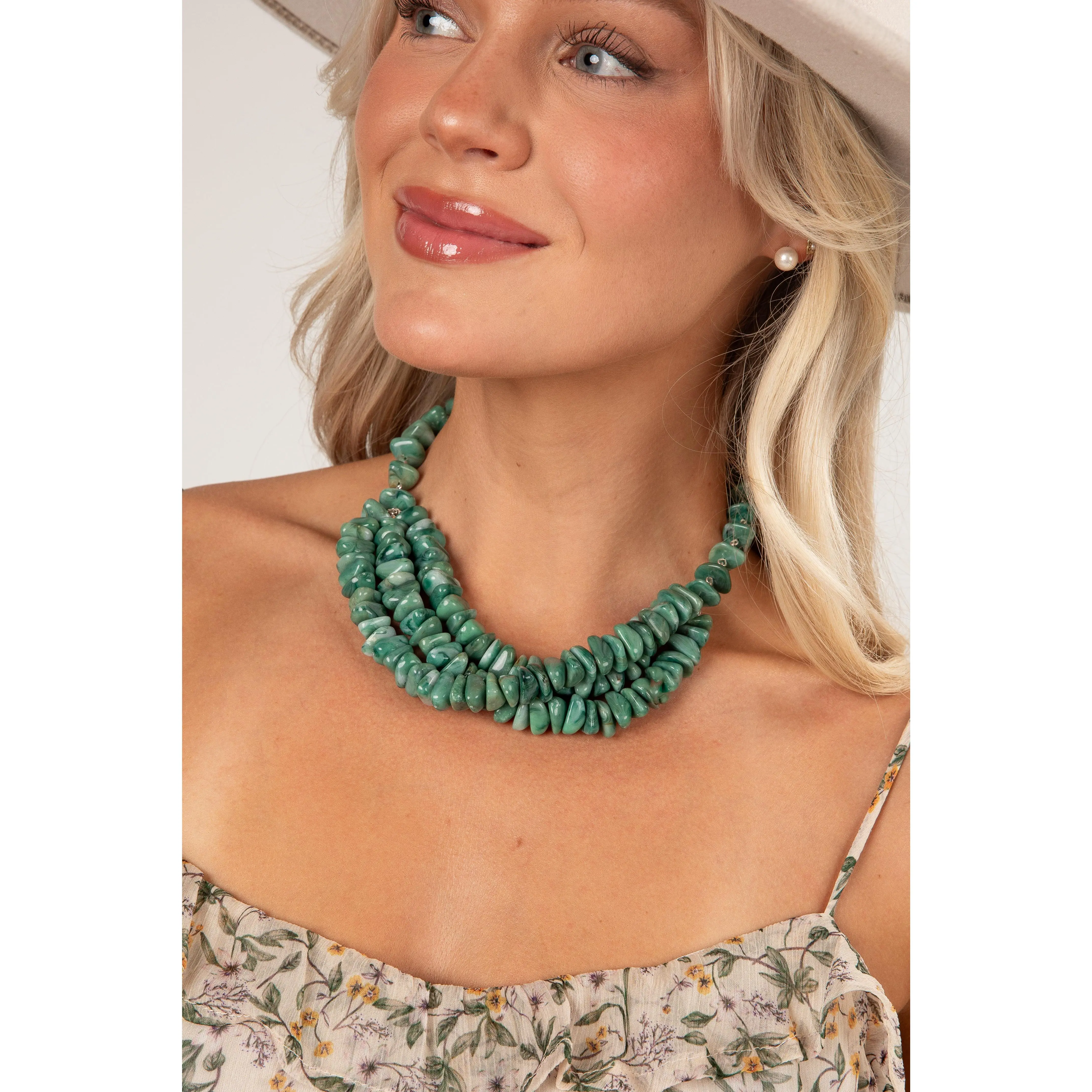 Ainsley Turquoise Stone Beaded Necklace