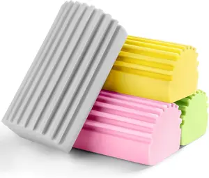 Damp Clean Duster Sponge,Damp Dusting Sponge,Duster Baseboard Cleaner Sponge with Ridges,Reusable Wet Duster Sponge,Household Cleaning Sponges for Blinds(Grey,Yellow,Pink,Green)