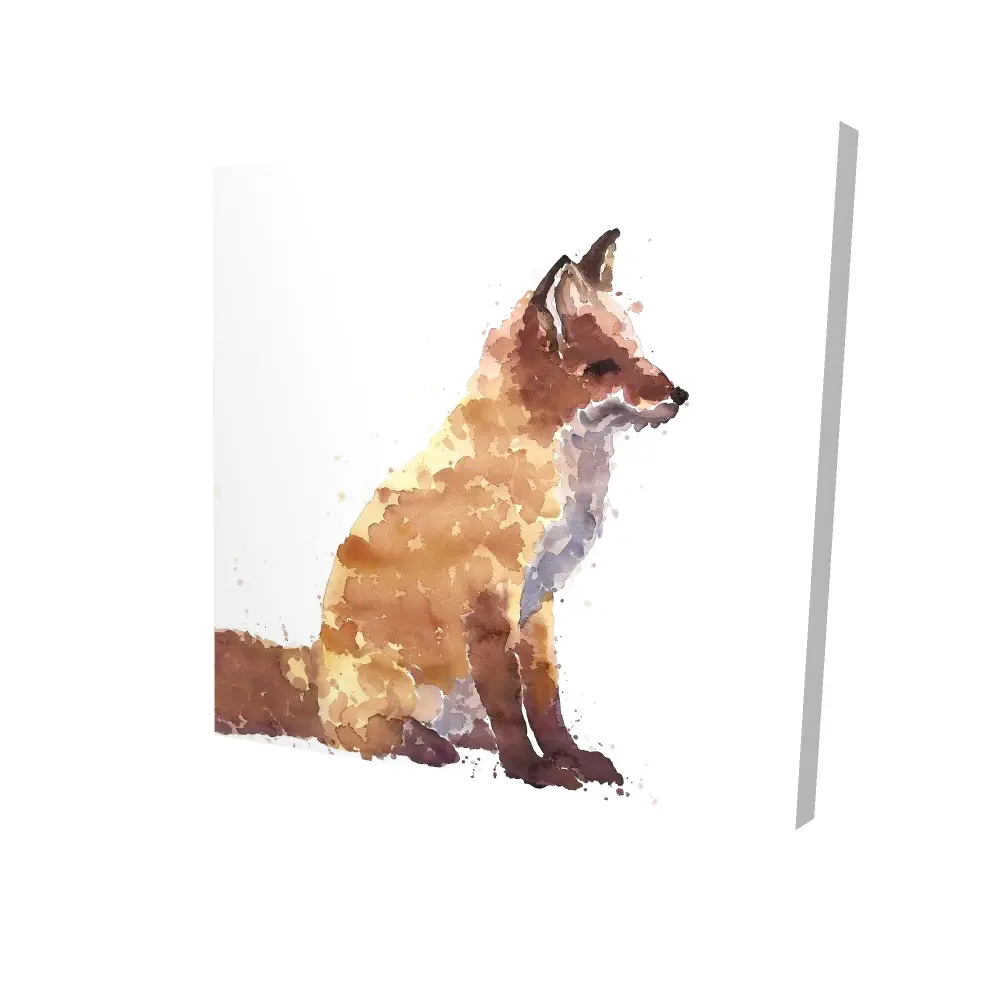 212 MAIN Durable Hangable Wildlife Fox Wall Photo Print Artwork - 24x24 in, Brown-Red, Minimalist Scandinavian Design, Modern Bedroom Home Decor
