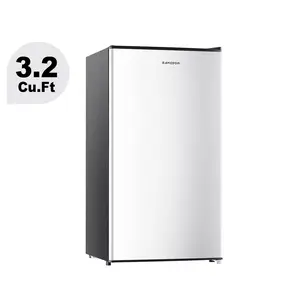 BANGSON 3.2 Cu.ft Dual Capacity Mini Fridge with Separate Built-in Freezer, Single-Door, Energy-Efficient Beverage Cooler, Low-Noise, Cooling Control Thermostat, Compact Size, Separate Freezer