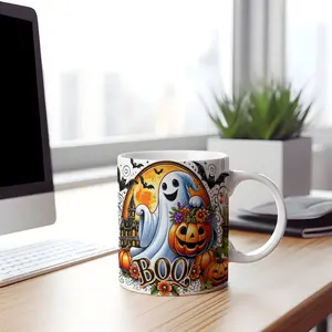 [Sale off up to 50%] Halloween Cute Boo Ghost Mug 11oz & 15oz, Halloween Mug, Pumpkins Mug