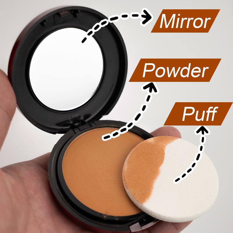 6 Shades Dark Matte Pressed Powder, Face Makeup Beauty Powder Cake Waterproof Long Lasting Skin Friendly Contour Compact Powder