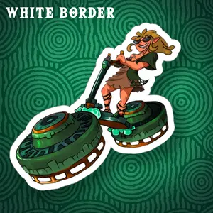 Tears of the Kingdom Link Hover Biker Sticker - Splatteredcolors