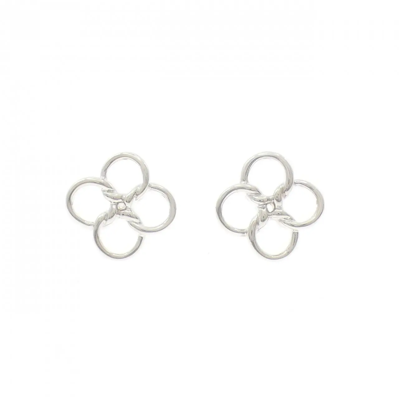 Pre-owned Tiffany & Co. Sterling Silver 925 (Ag925) Small Leather Goods Quadrofolio Mini 925 Silver Earrings