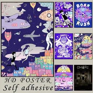 Omori Game Classic Anime Poster High Quality Print Waterproof Wall Sticker Bar Cafe Living Room Decor Modern Aesthetic Home Decoration Gift Vintage TrendyX