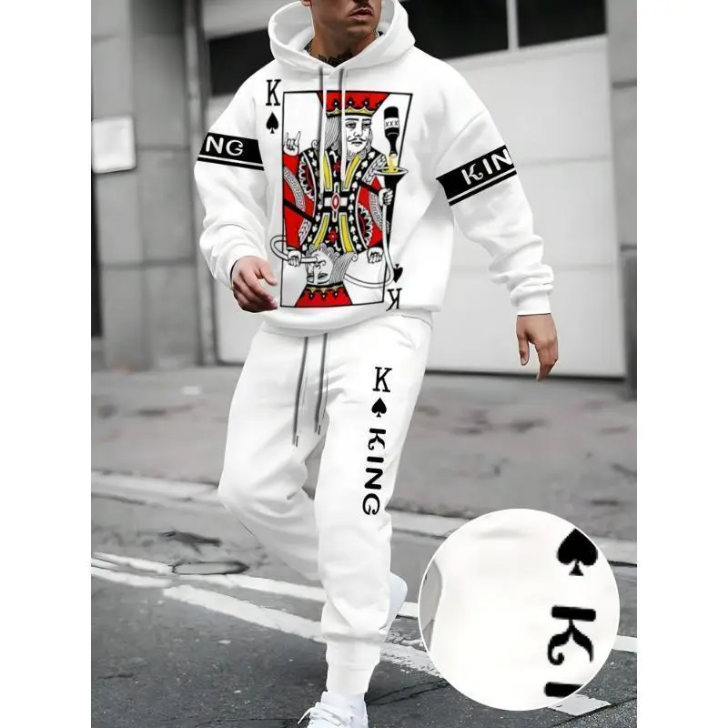New Style PLUS SIZE Men's Digital Print Hoodie & Sweatpants Set - Casual/Sporty, Machine Washable, Polyester Blend New Style PLUS SIZE Men's Digital Print Hoodie & Sweatpants Set - Casual/Sporty, Machine Washable, Polyester Blend