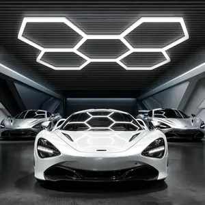 168W Hexagon Garage Light, 18480LM Honey Comb LED Lights with Tool-Free Snap-Lock, 5-Grid Honeycomb LED Hexagon Lights for Workshop, Detailing Shop,  Gym, Garage