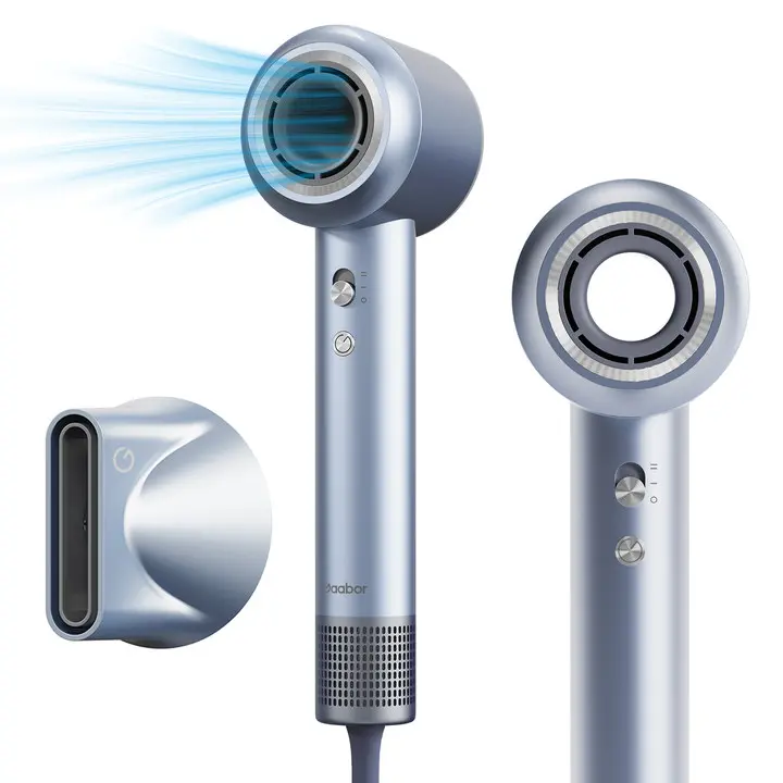 Gaabor Hair Dryer 130000 RPM High Speed Brushless Motor Blow Dryer with Thermo-Control, Low Noise, Magnetic Nozzle, Lightweight Design