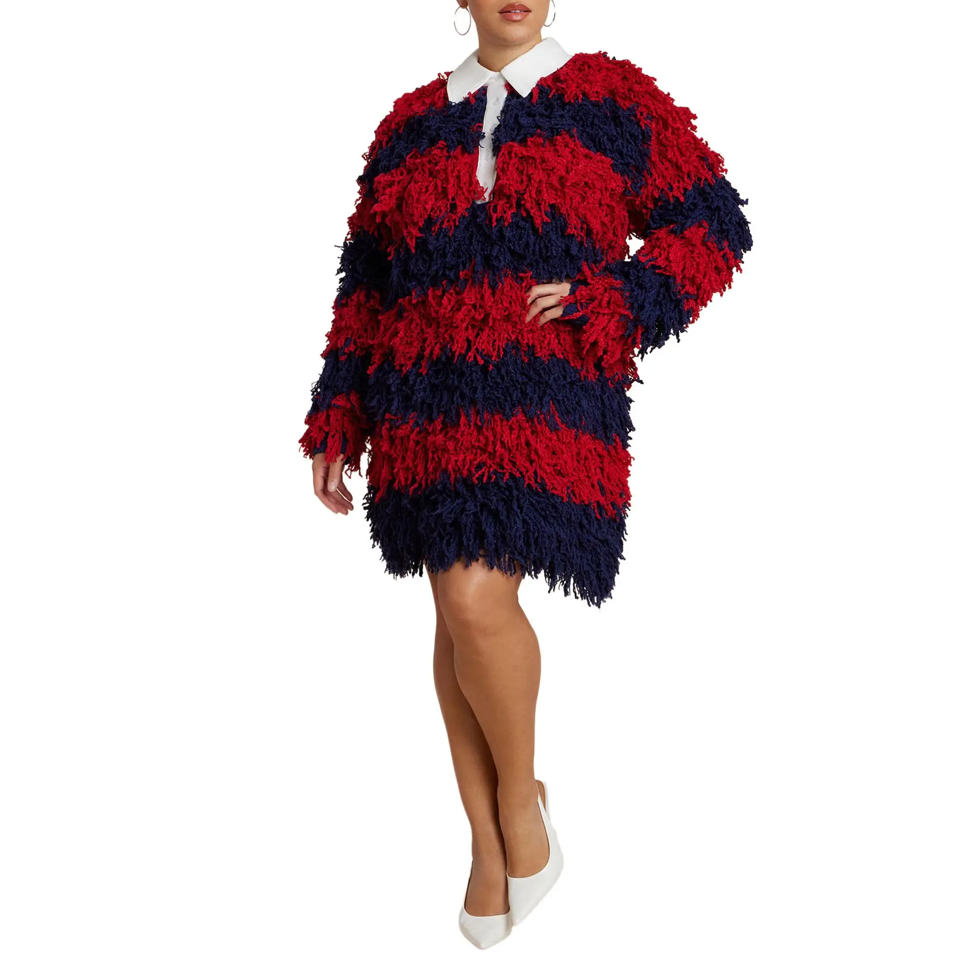 ELOQUII Women's Plus Size Rugby Sweater Dress