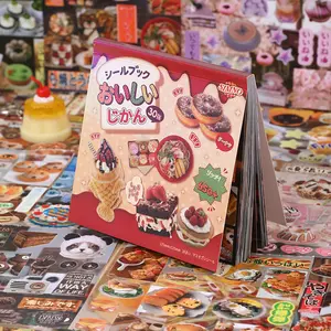 30 Sheets Japanese Food Theme Sticker Book, Guka Card Phone Case Decoration Stickers, DIY Craft Scrapbook Journal Deco