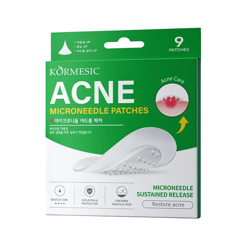 Kormesic Acne Microneedle Patches - 9 Patches for Gentle Care, Isolation & Protection, Contains Salicylic Acid, Restore Acne