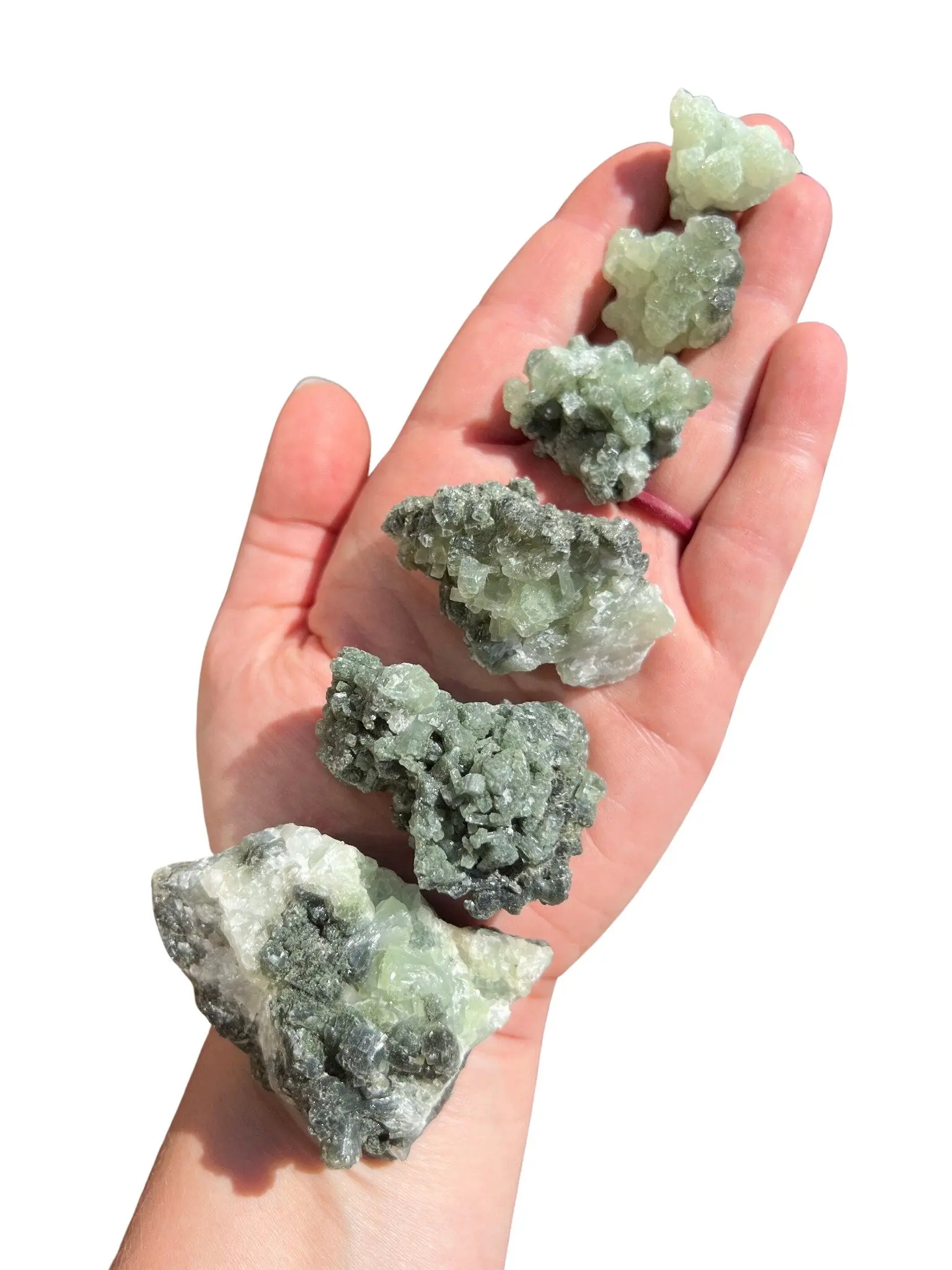 New Moon Beginnings Raw Prehnite Cluster - Grade A with Greenish-Hazelnut Color