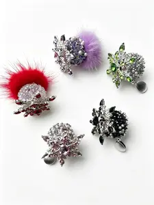 Random Color Five Pack Rotated Snowflake, Flower Alloy Beads with Artificial Crystal Snowflake, Beading Making, DIY Jewelry Making, DIY Phone Charm Chains, Beaded Pen, Handbag Decor Making Supplies, Beads For Crafts