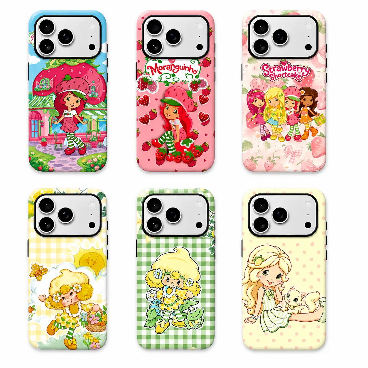 strawberry shortcake Cute Girls Phone Case, Retro 90s Pink Phone Case, Compatible with iPhone 17/16/15/14/13/12/11 Pro Max/Plus and Samsung Galaxy S23FE/22/23/24/25. Cute Pastoral Cartoon Hard Case, Y2K Soft Girl Style, a perfect girly gift for her.