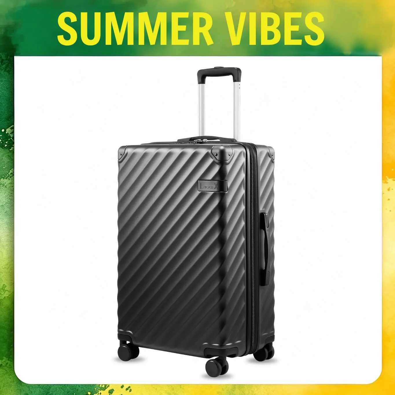 LUGGEX 24/28 Inch Luggage with Spinner Wheels, Expandable Hardside Checked Suitcase, TSA Lock, Perfect for Travel & Business summervibes EX-Core tiktokshopbacktoschool