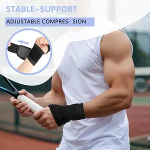 2Pcs Black Breathable Elastic Wrist Guards with Adjustable Strap & Stabilizing Support – Heavy-Duty for Gym, Sports, Weightlifting, Fitness, Training – Sleek Fit Design, Ideal Gift for Men Women, Sports Wristbands Accessor