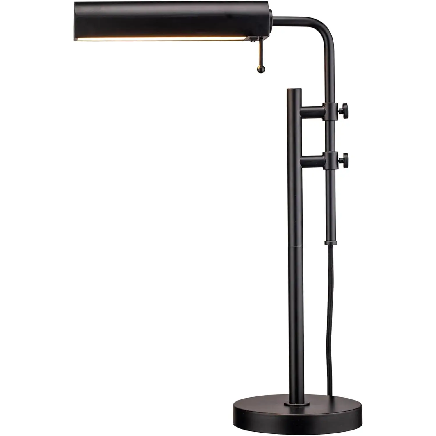 Aurora LED Metal Desk Lamp - AC Power Supply, 360-Degree Swing Arm, 180-Degree Swivel Lamp Head, Industrial Design, 10W LED, 18.5-24.5in Adjustable Height - Ideal for Reading, Office, Bedroom - Black, Desk Lamps, Crafting