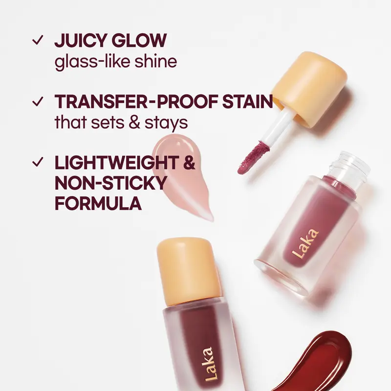 [Laka] Mini Fruity Glam Tint — Glossy Lip Tint with a Lightweight, Non-Sticky Feel that Leaves a Transfer-Proof Stain 1