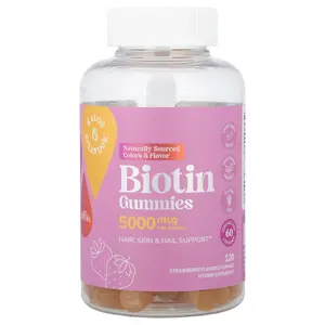 21st Century Biotin Gummies, Strawberry, 120 Gummies (2,500 mcg per Gummy)