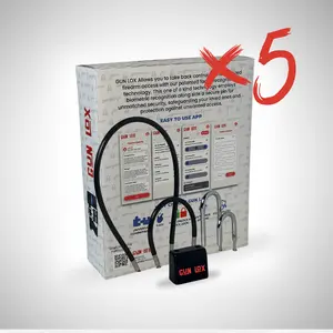 GunLox Kit - Universal Lock Operation with Facial Recognition Technology, 8mm, 14", 6" & 3" Shanks, Remote User Access, and USB Charging Cable