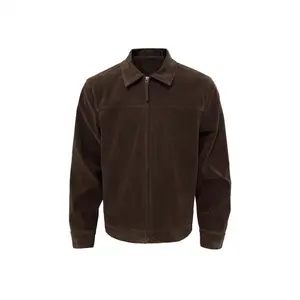 2025 Autumn New Stand Collar Slim Fit Tough Guy Hunting Suede Collar Short Zipper Jacket For Men