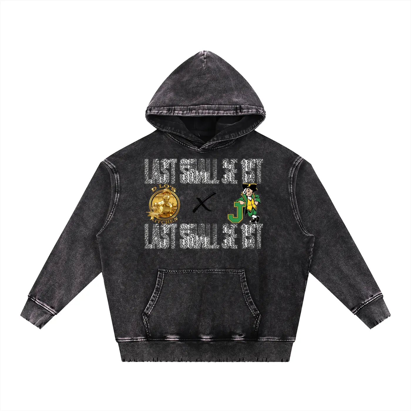 LS31st x D-Lo's Kitchen "Class of '03" Snow Wash Hand-Frayed Heavyweight  Hoodie